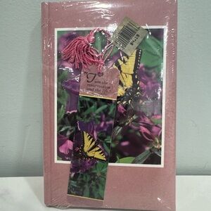 Pink Butterfly Hardcover Journal with Tassel Bookmark